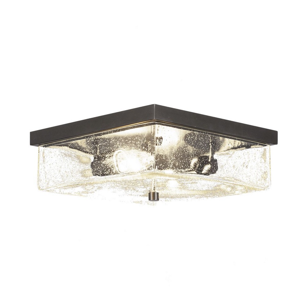 Toltec Lighting-3029-GP-532-Nouvelle - 2 Light Semi-Flush Mount-4.5 Inches Tall and 13 Inches Wide Graphite Clear Bubble Graphite Finish with Clear Bubble Glass