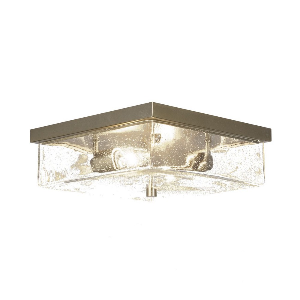 Toltec Lighting-3029-NAB-532-Nouvelle - 2 Light Semi-Flush Mount-4.5 Inches Tall and 13 Inches Wide New Aged Brass Clear Bubble Graphite Finish with Clear Bubble Glass