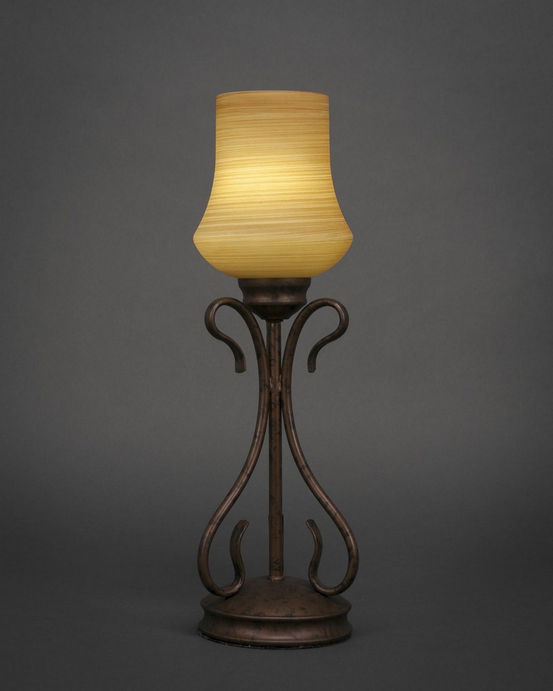 Toltec Lighting-31-BRZ-680-Swan - 1 Light Mini Table Lamp-18.25 Inches Tall and 5.5 Inches Wide Bronze Zilo Cayenne Linen Swan - 1 Light Mini Table Lamp-18.25 Inches Tall and 5.5 Inches Wide