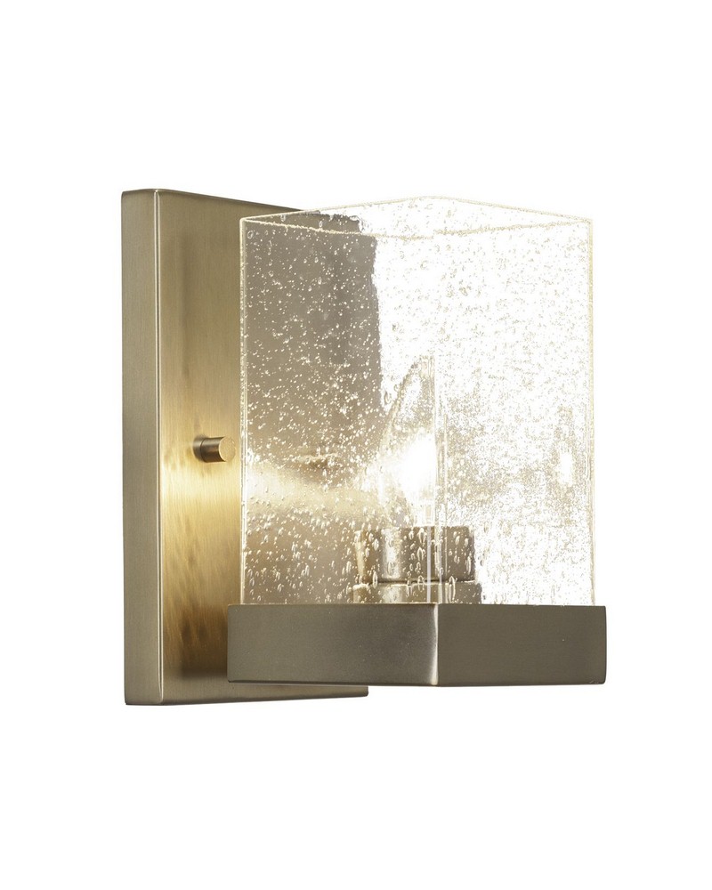 Toltec Lighting-3121-NAB-530-Nouvelle - 1 Light Wall Sconce-8 Inches Tall and 5 Inches Wide New Aged Brass Clear Bubble Espresso Finish with Clear Bubble Glass