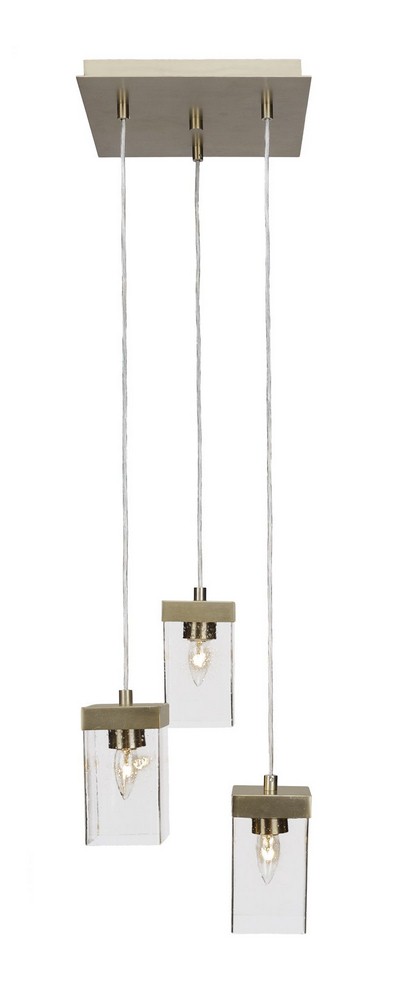 Toltec Lighting-3212-NAB-530-Nouvelle - 3 Light Cluster Pendalier-10 Inches Tall and 13.25 Inches Wide New Aged Brass Clear Bubble Nouvelle - 3 Light Cluster Pendalier-10 Inches Tall and 13.25 Inches 