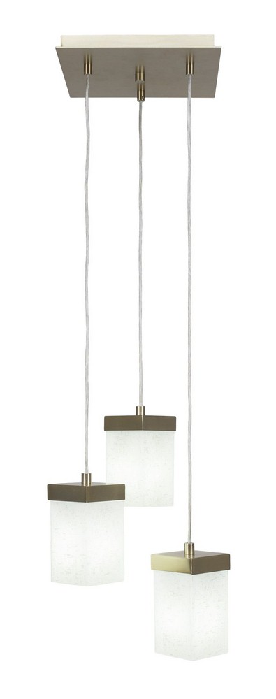 Toltec Lighting-3212-NAB-531-Nouvelle - 3 Light Cluster Pendalier-10 Inches Tall and 13.25 Inches Wide New Aged Brass White Muslin Nouvelle - 3 Light Cluster Pendalier-10 Inches Tall and 13.25 Inches 