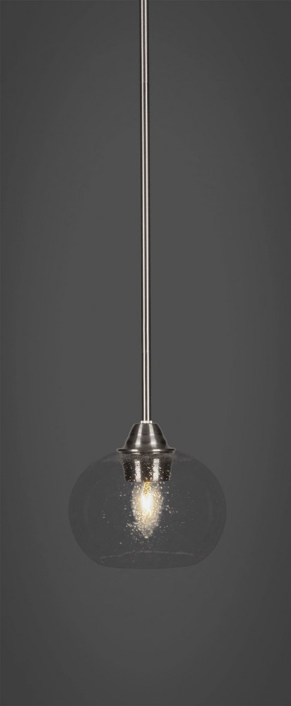 Toltec Lighting-3401-BN-202-Paramount - 1 Light Mini Pendant-9.25 Inches Tall and 7 Inches Wide Brushed Nickel Clear Bubble Paramount - 1 Light Mini Pendant-9.25 Inches Tall and 7 Inches Wide