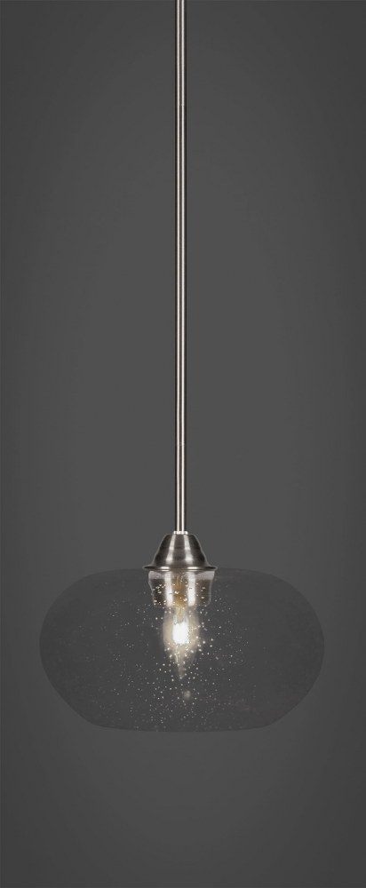 Toltec Lighting-3401-BN-204-Paramount - 1 Light Mini Pendant-9.75 Inches Tall and 10 Inches Wide Brushed Nickel Clear Bubble Paramount - 1 Light Mini Pendant-9.75 Inches Tall and 10 Inches Wide