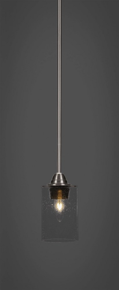 Toltec Lighting-3401-BN-300-Paramount - 1 Light Mini Pendant-10.5 Inches Tall and 4 Inches Wide Brushed Nickel Clear Bubble Paramount - 1 Light Mini Pendant-10.5 Inches Tall and 4 Inches Wide