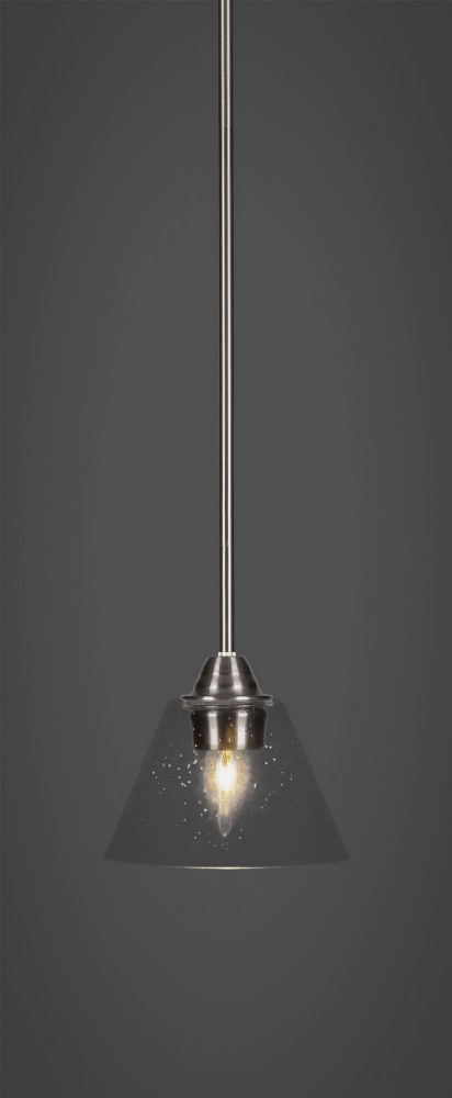 Toltec Lighting-3401-BN-302-Paramount - 1 Light Mini Pendant-9 Inches Tall and 7 Inches Wide Brushed Nickel Clear Bubble Paramount - 1 Light Mini Pendant-9 Inches Tall and 7 Inches Wide