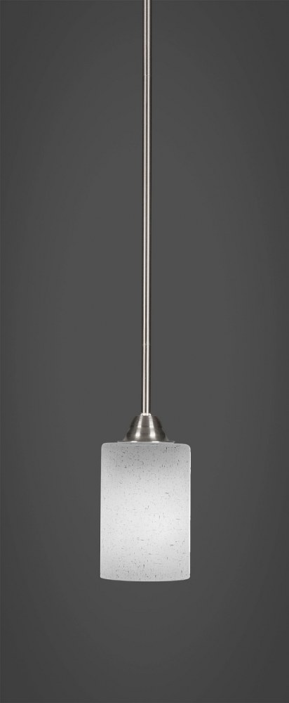 Toltec Lighting-3401-BN-310-Paramount - 1 Light Mini Pendant-10.5 Inches Tall and 4 Inches Wide Brushed Nickel White Muslin Paramount - 1 Light Mini Pendant-10.5 Inches Tall and 4 Inches Wide