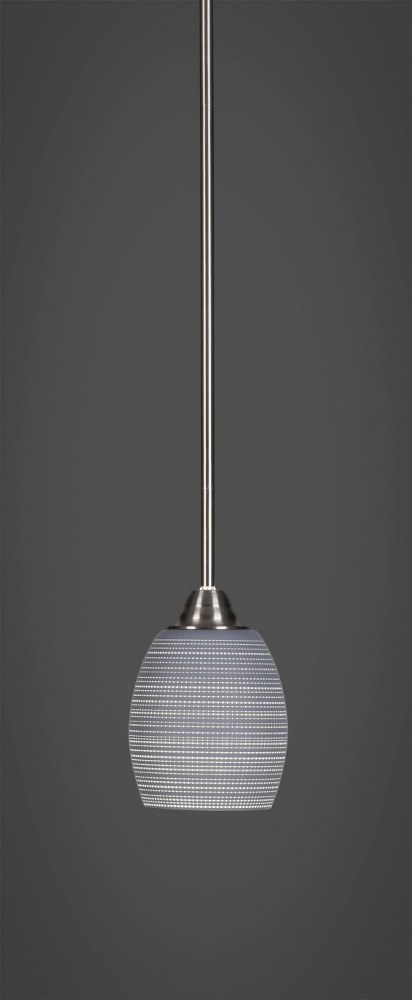 Toltec Lighting-3401-BN-4022-Paramount - 1 Light Mini Pendant-10 Inches Tall and 5 Inches Wide Brushed Nickel Gray Matrix Paramount - 1 Light Mini Pendant-10 Inches Tall and 5 Inches Wide