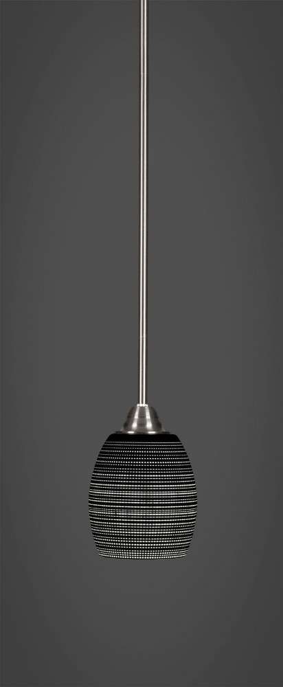 Toltec Lighting-3401-BN-4029-Paramount - 1 Light Mini Pendant-10 Inches Tall and 5 Inches Wide Brushed Nickel Black Matrix Paramount - 1 Light Mini Pendant-10 Inches Tall and 5 Inches Wide