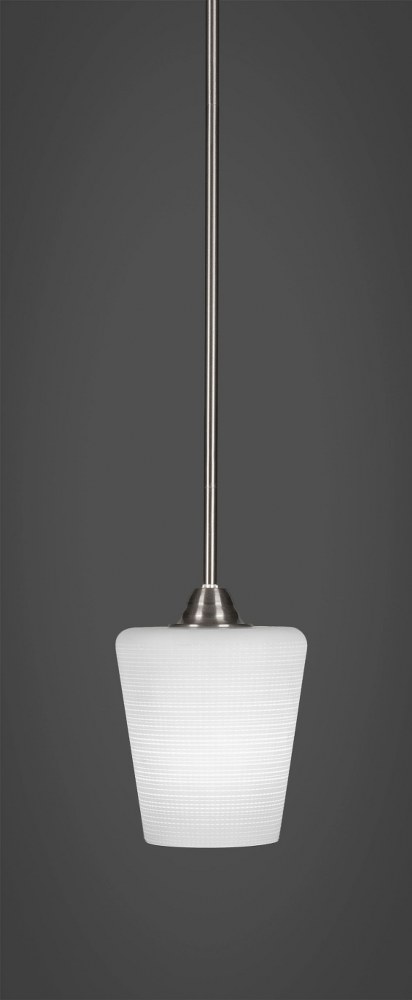 Toltec Lighting-3401-BN-4031-Paramount - 1 Light Mini Pendant-11 Inches Tall and 6 Inches Wide Brushed Nickel White Matrix Paramount - 1 Light Mini Pendant-11 Inches Tall and 6 Inches Wide