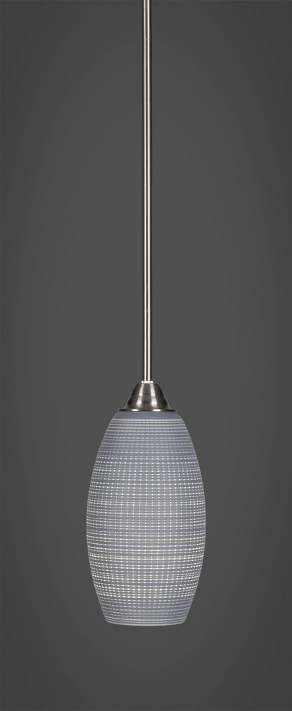 Toltec Lighting-3401-BN-4042-Paramount - 1 Light Mini Pendant-13.5 Inches Tall and 5.5 Inches Wide Brushed Nickel Gray Matrix Paramount - 1 Light Mini Pendant-13.5 Inches Tall and 5.5 Inches Wide