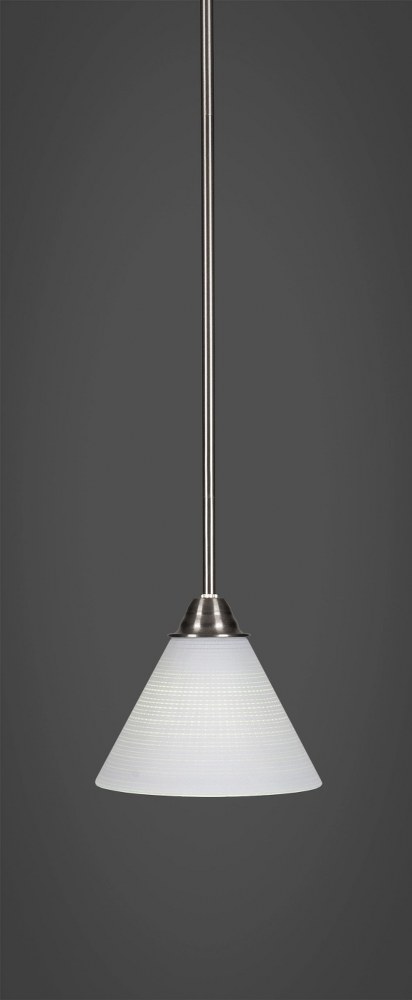 Toltec Lighting-3401-BN-4051-Paramount - 1 Light Mini Pendant-9 Inches Tall and 7 Inches Wide Brushed Nickel White Matrix Paramount - 1 Light Mini Pendant-9 Inches Tall and 7 Inches Wide