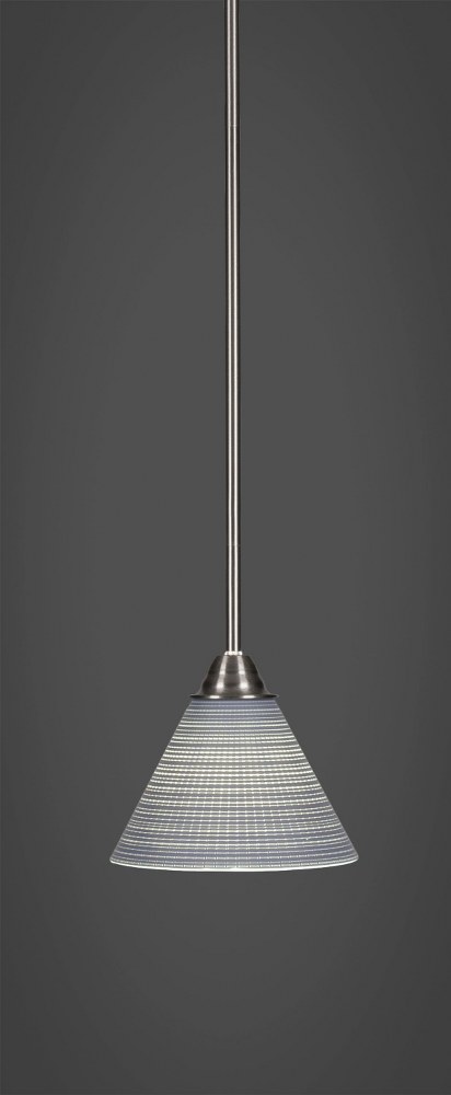 Toltec Lighting-3401-BN-4052-Paramount - 1 Light Mini Pendant-9 Inches Tall and 7 Inches Wide Brushed Nickel Gray Matrix Paramount - 1 Light Mini Pendant-9 Inches Tall and 7 Inches Wide