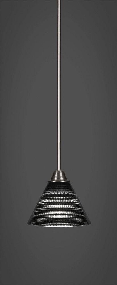 Toltec Lighting-3401-BN-4059-Paramount - 1 Light Mini Pendant-9 Inches Tall and 7 Inches Wide Brushed Nickel Black Matrix Paramount - 1 Light Mini Pendant-9 Inches Tall and 7 Inches Wide