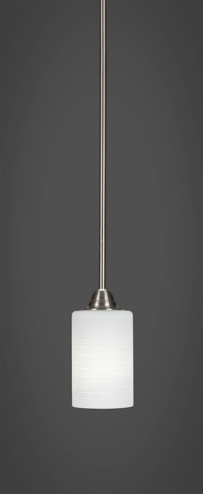 Toltec Lighting-3401-BN-4061-Paramount - 1 Light Mini Pendant-10.5 Inches Tall and 4 Inches Wide Brushed Nickel White Matrix Paramount - 1 Light Mini Pendant-10.5 Inches Tall and 4 Inches Wide