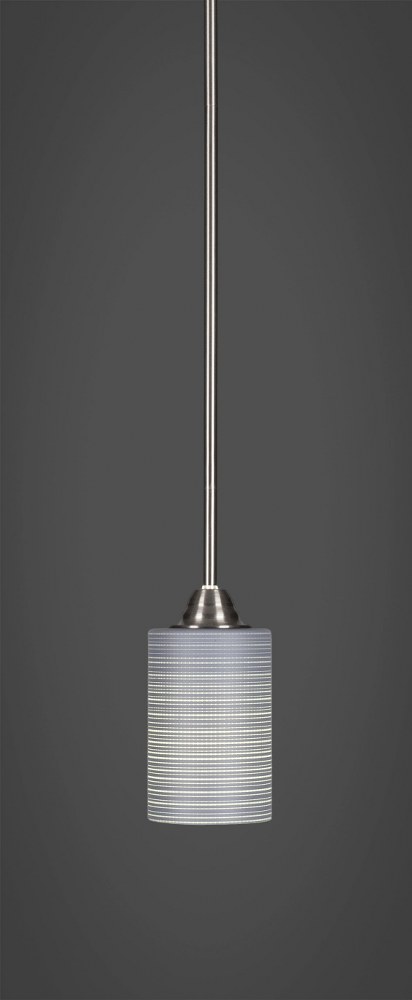 Toltec Lighting-3401-BN-4062-Paramount - 1 Light Mini Pendant-10.5 Inches Tall and 4 Inches Wide Brushed Nickel Gray Matrix Paramount - 1 Light Mini Pendant-10.5 Inches Tall and 4 Inches Wide