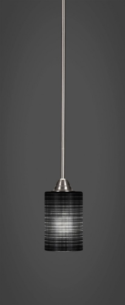 Toltec Lighting-3401-BN-4069-Paramount - 1 Light Mini Pendant-10.5 Inches Tall and 4 Inches Wide Brushed Nickel Black Matrix Paramount - 1 Light Mini Pendant-10.5 Inches Tall and 4 Inches Wide