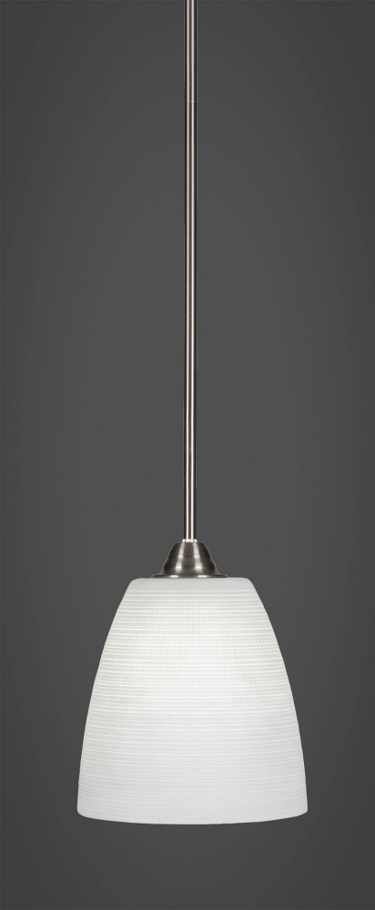 Toltec Lighting-3401-BN-4071-Paramount - 1 Light Mini Pendant-12.5 Inches Tall and 8 Inches Wide Brushed Nickel White Matrix Paramount - 1 Light Mini Pendant-12.5 Inches Tall and 8 Inches Wide