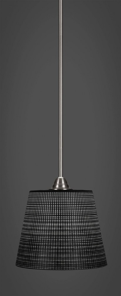 Toltec Lighting-3401-BN-4089-Paramount - 1 Light Mini Pendant-11.25 Inches Tall and 10 Inches Wide Brushed Nickel Black Matrix Paramount - 1 Light Mini Pendant-11.25 Inches Tall and 10 Inches Wide