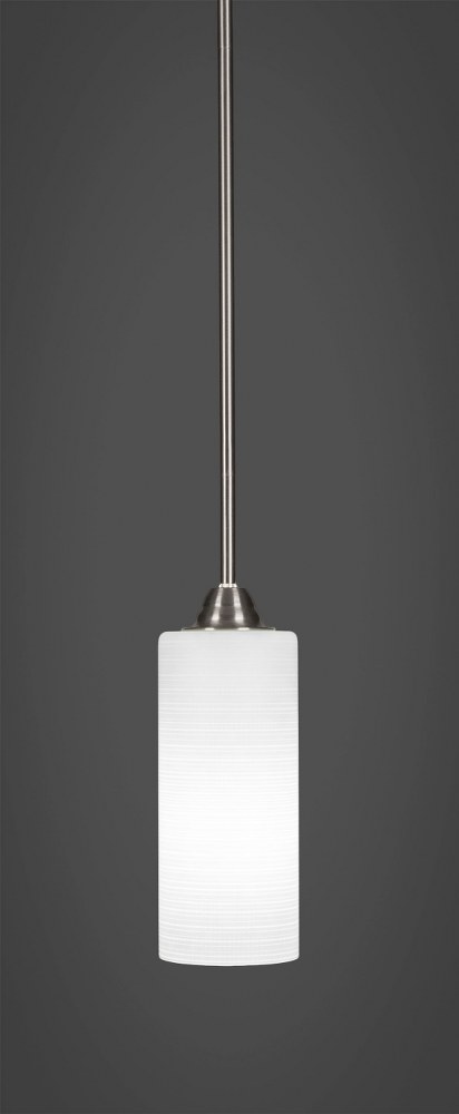 Toltec Lighting-3401-BN-4091-Paramount - 1 Light Mini Pendant-13.5 Inches Tall and 4 Inches Wide Brushed Nickel White Matrix Paramount - 1 Light Mini Pendant-13.5 Inches Tall and 4 Inches Wide