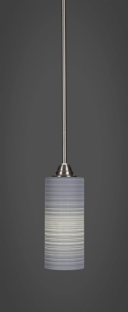 Toltec Lighting-3401-BN-4092-Paramount - 1 Light Mini Pendant-13.5 Inches Tall and 4 Inches Wide Brushed Nickel Gray Matrix Paramount - 1 Light Mini Pendant-13.5 Inches Tall and 4 Inches Wide