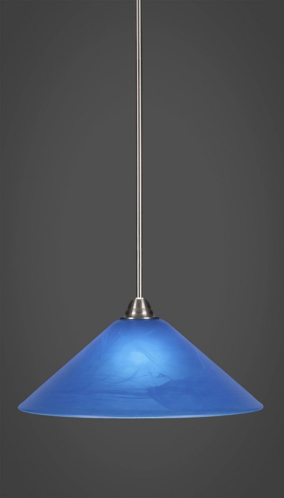 Toltec Lighting-3401-BN-415-Paramount - 1 Light Pendant-10.5 Inches Tall and 16 Inches Wide Brushed Nickel Blue Italian Paramount - 1 Light Pendant-10.5 Inches Tall and 16 Inches Wide