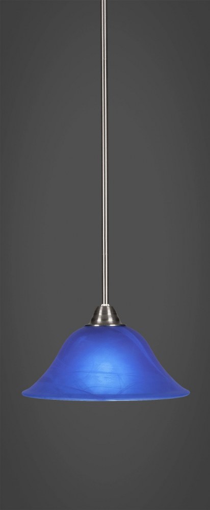 Toltec Lighting-3401-BN-435-Paramount - 1 Light Mini Pendant-8.5 Inches Tall and 10 Inches Wide Brushed Nickel Blue Italian Paramount - 1 Light Mini Pendant-8.5 Inches Tall and 10 Inches Wide