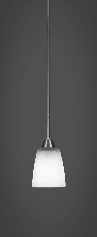 Toltec Lighting-3401-BN-460-Paramount - 1 Light Mini Pendant-9.5 Inches Tall and 4.5 Inches Wide Brushed Nickel White Muslin Paramount - 1 Light Mini Pendant-9.5 Inches Tall and 4.5 Inches Wide