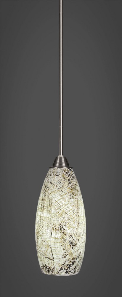 Toltec Lighting-3401-BN-5064-Paramount - 1 Light Mini Pendant-15.25 Inches Tall and 5.5 Inches Wide Brushed Nickel Natural Fusion Paramount - 1 Light Mini Pendant-15.25 Inches Tall and 5.5 Inches Wide