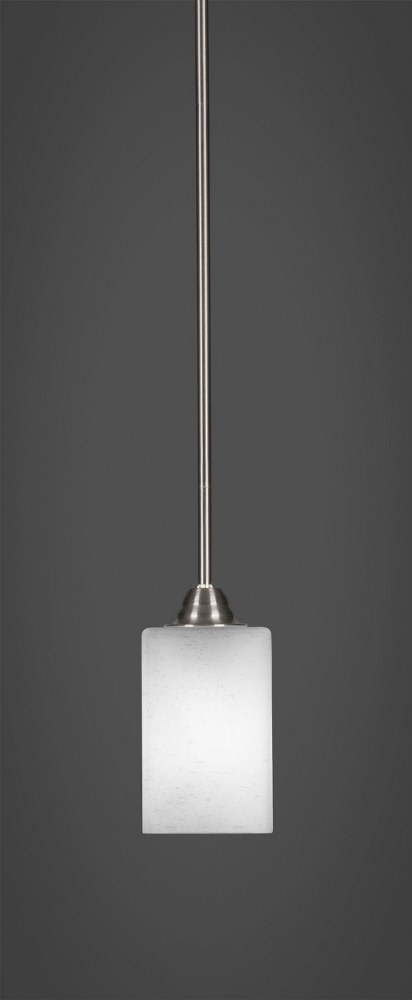 Toltec Lighting-3401-BN-531-Paramount - 1 Light Mini Pendant-10.75 Inches Tall and 4 Inches Wide Brushed Nickel White Muslin Paramount - 1 Light Mini Pendant-10.75 Inches Tall and 4 Inches Wide