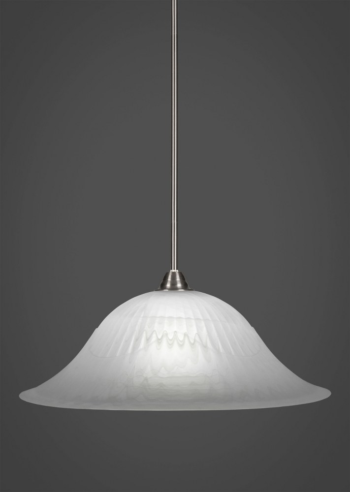 Toltec Lighting-3401-BN-5881-Paramount - 1 Light Pendant-11.5 Inches Tall and 20 Inches Wide Brushed Nickel White Alabaster Paramount - 1 Light Pendant-11.5 Inches Tall and 20 Inches Wide