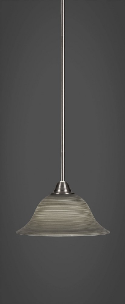 Toltec Lighting-3401-BN-603-Paramount - 1 Light Mini Pendant-8.5 Inches Tall and 10 Inches Wide Brushed Nickel Gray Linen Paramount - 1 Light Mini Pendant-8.5 Inches Tall and 10 Inches Wide