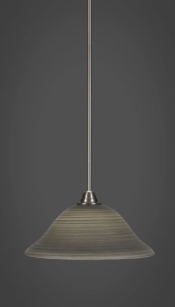 Toltec Lighting-3401-BN-604-Paramount - 1 Light Pendant-9.5 Inches Tall and 12 Inches Wide Brushed Nickel Gray Linen Paramount - 1 Light Pendant-9.5 Inches Tall and 12 Inches Wide