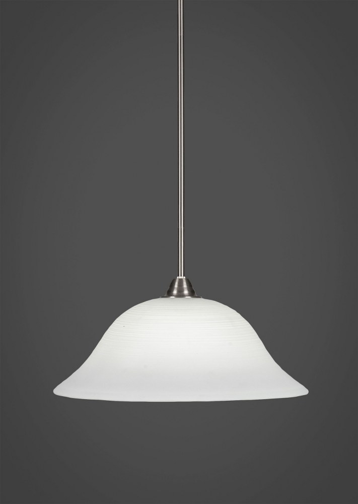 Toltec Lighting-3401-BN-612-Paramount - 1 Light Pendant-10.25 Inches Tall and 16 Inches Wide Brushed Nickel White Linen Paramount - 1 Light Pendant-10.25 Inches Tall and 16 Inches Wide