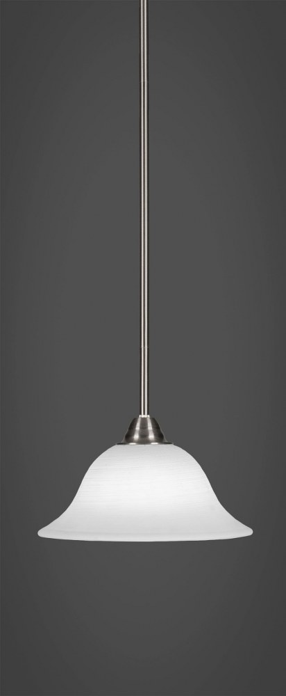 Toltec Lighting-3401-BN-613-Paramount - 1 Light Mini Pendant-8.5 Inches Tall and 10 Inches Wide Brushed Nickel White Linen Paramount - 1 Light Mini Pendant-8.5 Inches Tall and 10 Inches Wide