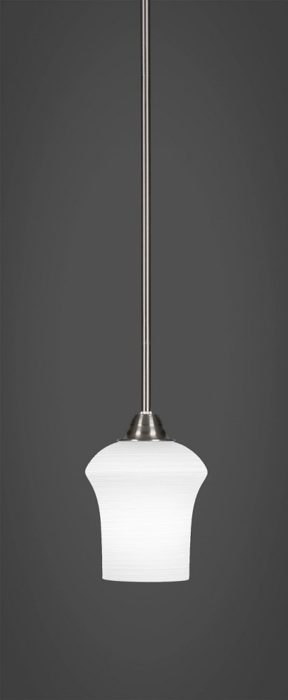 Toltec Lighting-3401-BN-681-Paramount - 1 Light Mini Pendant-10.5 Inches Tall and 5.5 Inches Wide Brushed Nickel Zilo White Linen Paramount - 1 Light Mini Pendant-10.5 Inches Tall and 5.5 Inches Wide