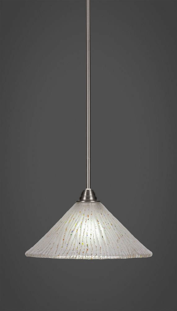 Toltec Lighting-3401-BN-701-Paramount - 1 Light Pendant-9.75 Inches Tall and 12 Inches Wide Brushed Nickel Frosted Crystal Paramount - 1 Light Pendant-9.75 Inches Tall and 12 Inches Wide