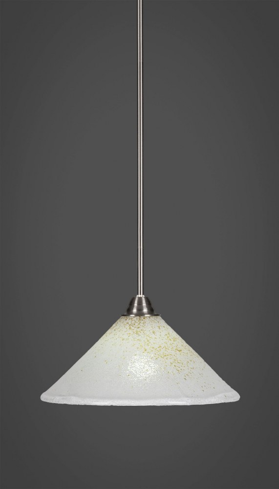 Toltec Lighting-3401-BN-702-Paramount - 1 Light Pendant-9.75 Inches Tall and 12 Inches Wide Brushed Nickel Gold Ice Paramount - 1 Light Pendant-9.75 Inches Tall and 12 Inches Wide