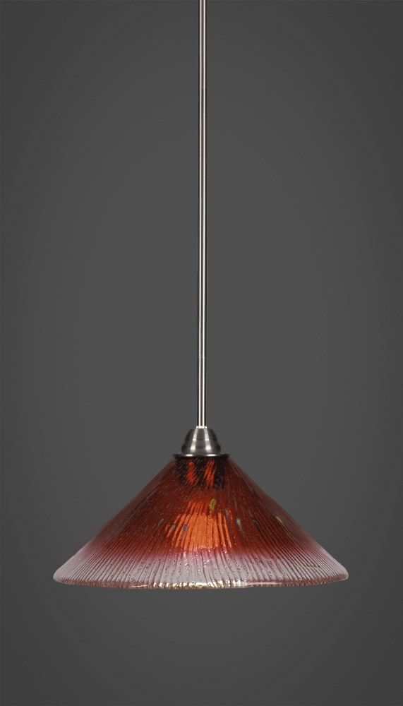 Toltec Lighting-3401-BN-706-Paramount - 1 Light Pendant-9.75 Inches Tall and 12 Inches Wide Brushed Nickel Raspberry Crystal Paramount - 1 Light Pendant-9.75 Inches Tall and 12 Inches Wide