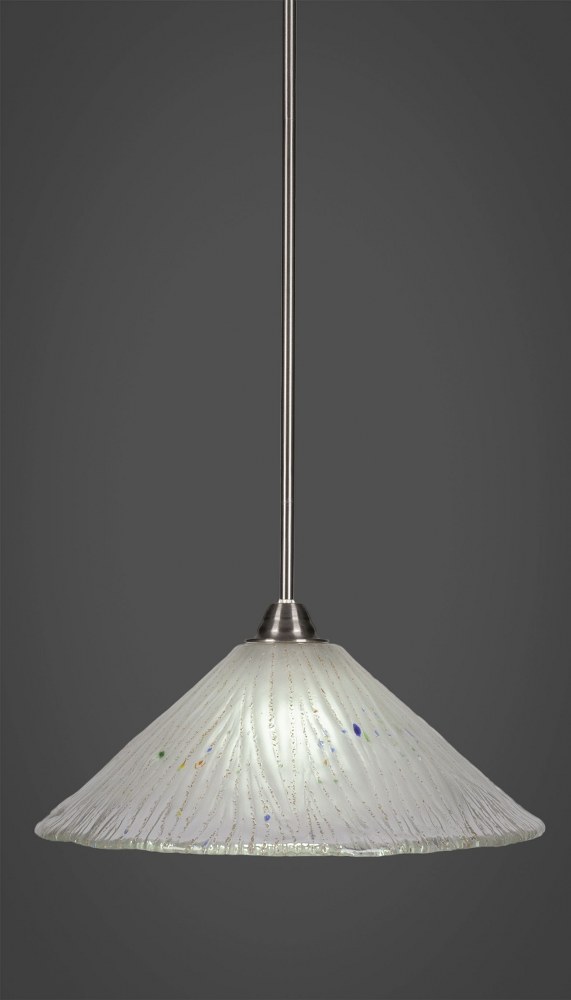 Toltec Lighting-3401-BN-711-Paramount - 1 Light Pendant-10.5 Inches Tall and 16 Inches Wide Brushed Nickel Frosted Crystal Paramount - 1 Light Pendant-10.5 Inches Tall and 16 Inches Wide