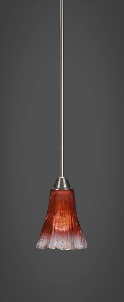 Toltec Lighting-3401-BN-726-Paramount - 1 Light Mini Pendant-10.5 Inches Tall and 5.5 Inches Wide Brushed Nickel Raspberry Crystal Paramount - 1 Light Mini Pendant-10.5 Inches Tall and 5.5 Inches Wide