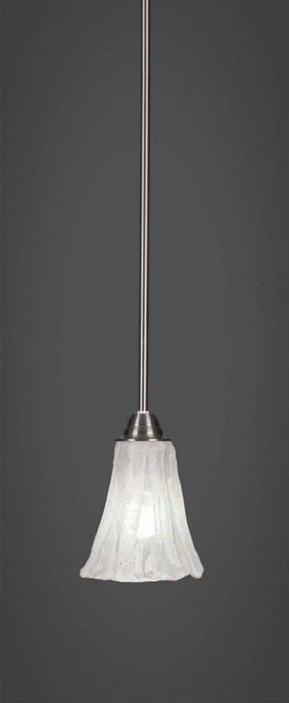 Toltec Lighting-3401-BN-729-Paramount - 1 Light Mini Pendant-10.5 Inches Tall and 5.5 Inches Wide Brushed Nickel Italian Ice Paramount - 1 Light Mini Pendant-10.5 Inches Tall and 5.5 Inches Wide