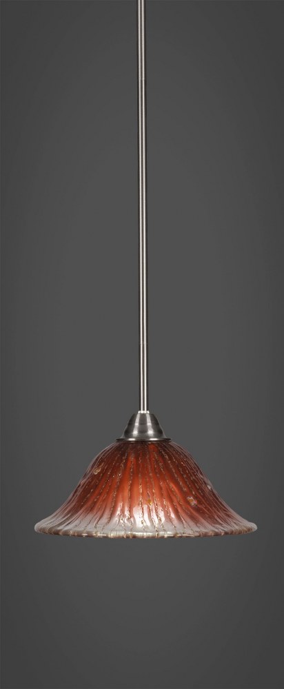 Toltec Lighting-3401-BN-736-Paramount - 1 Light Mini Pendant-8.5 Inches Tall and 10 Inches Wide Brushed Nickel Raspberry Crystal Paramount - 1 Light Mini Pendant-8.5 Inches Tall and 10 Inches Wide