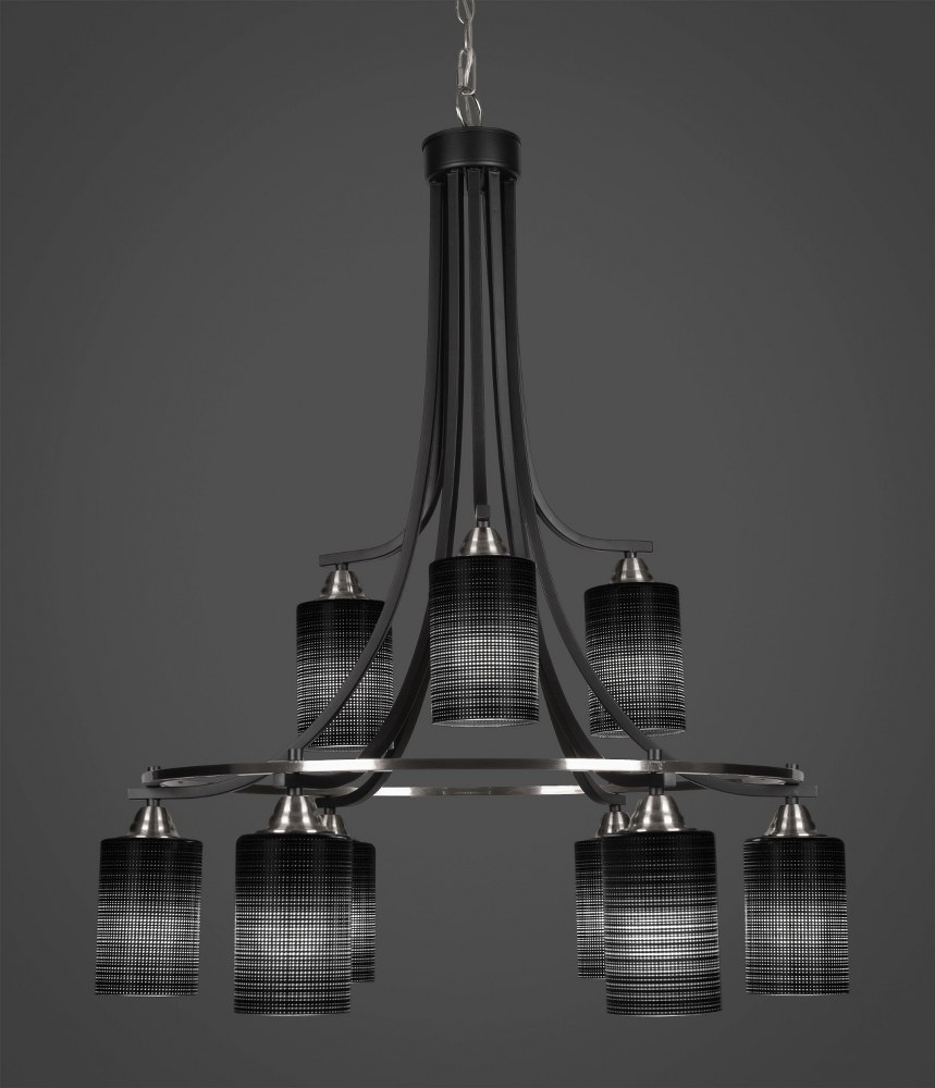 Toltec Lighting-3419-MBBN-4069-Paramount - 9 Light Chandelier-36.5 Inches Tall and 29 Inches Wide Matte Black/Brushed Nickel Black Matrix Paramount - 9 Light Chandelier-36.5 Inches Tall and 29 Inches 