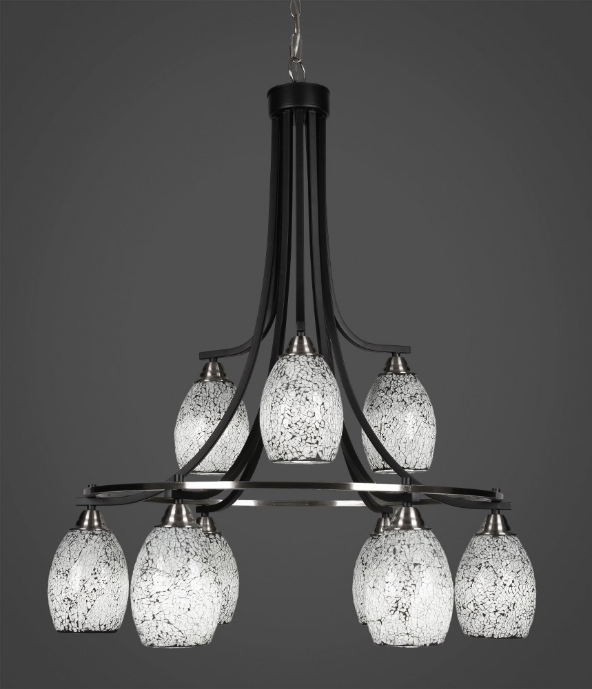 Toltec Lighting-3419-MBBN-4165-Paramount - 9 Light Chandelier-36.5 Inches Tall and 30 Inches Wide Matte Black/Brushed Nickel Black Fusion Paramount - 9 Light Chandelier-36.5 Inches Tall and 30 Inches 