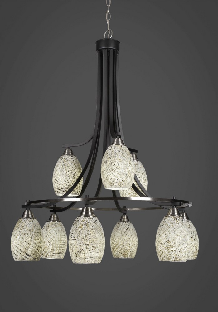 Toltec Lighting-3419-MBBN-5054-Paramount - 9 Light Chandelier-36.5 Inches Tall and 30 Inches Wide Matte Black/Brushed Nickel Natural Fusion Paramount - 9 Light Chandelier-36.5 Inches Tall and 30 Inche