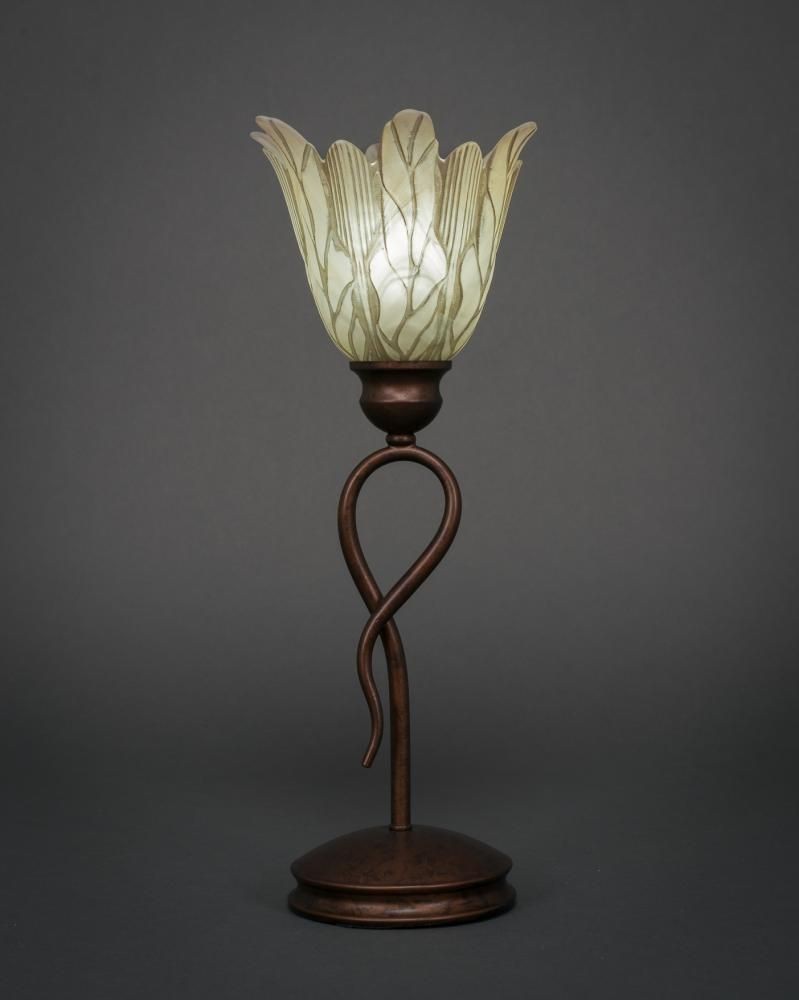 Toltec Lighting-35-BRZ-1025-Leaf - 1 Light Mini Table Lamp-17.75 Inches Tall and 7 Inches Wide   Leaf - 1 Light Mini Table Lamp-17.75 Inches Tall and 7 Inches Wide