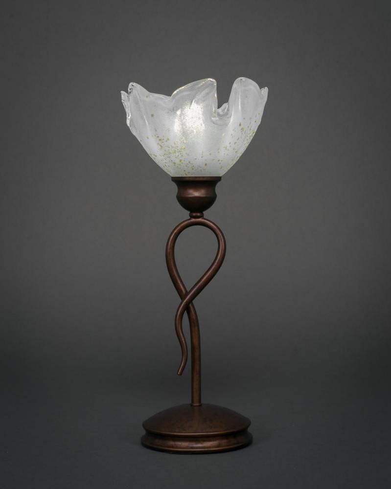 Toltec Lighting-35-BRZ-755-Leaf - 1 Light Mini Table Lamp-13.25 Inches Tall and 7 Inches Wide Bronze Gold Ice Leaf - 1 Light Mini Table Lamp-13.25 Inches Tall and 7 Inches Wide