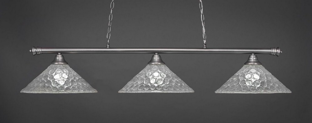 Toltec Lighting-373-BN-411-Oxford - 3 Light Billiard/Island-11.25 Inches Tall and 16 Inches Wide Brushed Nickel Italian Bubble Oxford - 3 Light Billiard/Island-11.25 Inches Tall and 16 Inches Wide