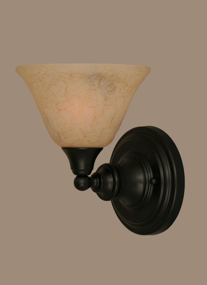 Toltec Lighting-40-MB-508-Any - 1 Light Wall Sconce-9 Inches Tall and Inches Wide Matte Black Italian Marble Matte Black Finish with Roman Jewel Mini Tiffany Glass